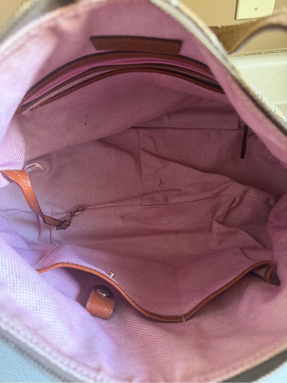 Vintage Dooney & Bourke Tan/Brown Signature Logo Shoulder Bag - Picture 3 of 5